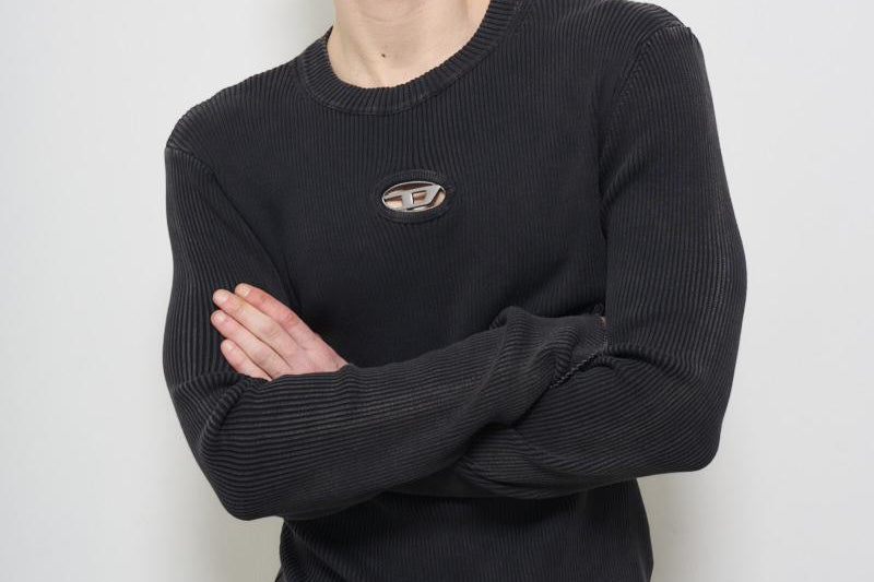 Maglia uomo a costine grigia A17512 0AKBQ900 DIESEL 