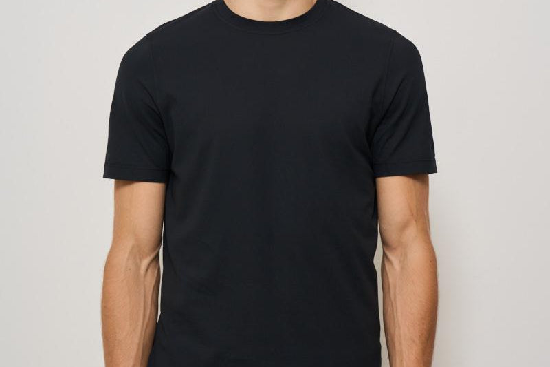 T-shirt uomo girocollo nera AU1330C 1002 ALPHA STUDIO 