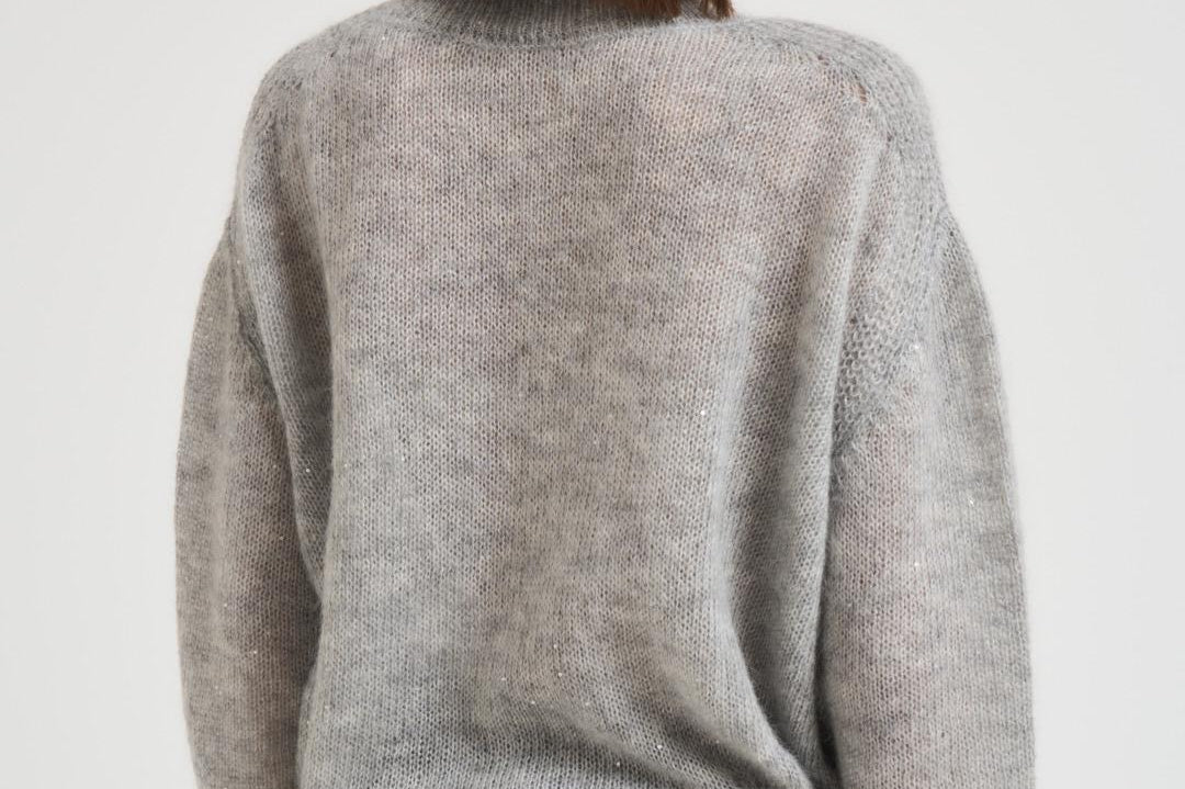 Dolcevita donna in mohair grigio chiaro L5WG58 X47 LIVIANA CONTI 