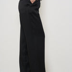 Pantalone donna Kendry in raso nero PA0522FA C1J04I01BK ISABEL MARANT 