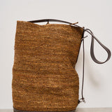 Borsa donna a secchiello in rafia marrone 428955892 002 RALPH LAUREN 