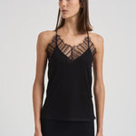 Top in seta con dettagli pizzo donna MAELLY BLACK IRO 