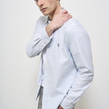 Camicia uomo a righe celeste 710549084 009 RALPH LAUREN 