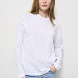 Maglia donna bianca con strass Y5SJ13 A01 SEMICOUTURE 