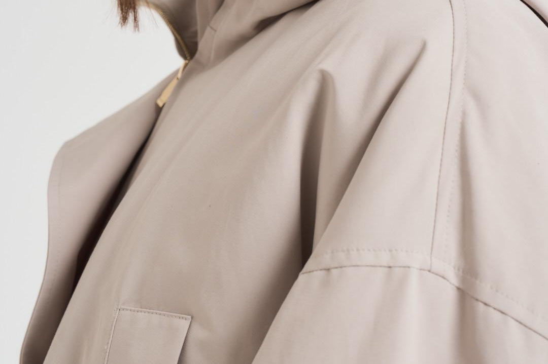 Parka donna ampio midi panna GAIL 001 MAX MARA STUDIO 