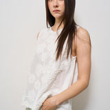 Top donna bianco con ricami floreali S25MD70 BIANCO TENSIONE IN 