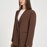 Giacca donna doppiopetto marrone 6B1044 N8029641 MONTEDORO 