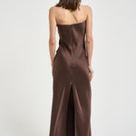 Abito donna satinato marrone 14555 3093 FORTE FORTE 