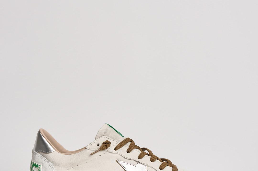 Sneakers uomo Ball Star bianca e argento GMF00117 F00816310414 GOLDEN GOOSE 
