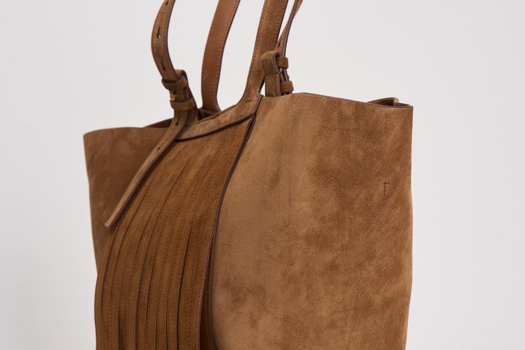 Borsa donna 24.7 Fringed Palmellato marrone GWA00766 A00074655312 GOLDEN GOOSE 