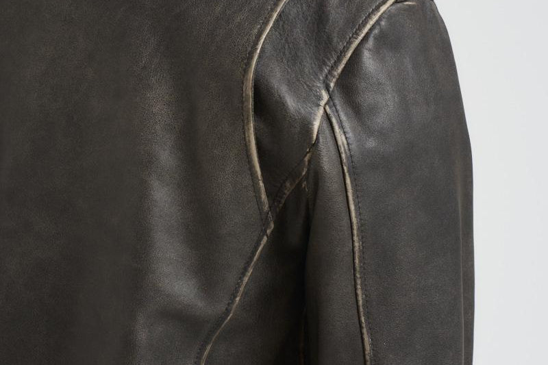 Giubbotto uomo chiodo in pelle nero GMP00297 P00064790100 GOLDEN GOOSE 