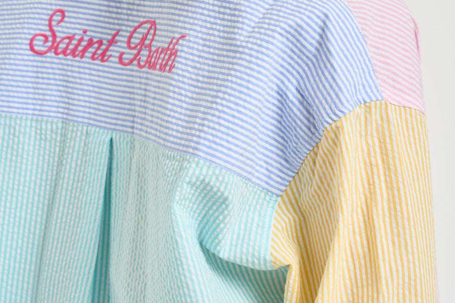 Camicia donna a righe multicolor CYS0001 MIX MC2 SAINT BARTH 