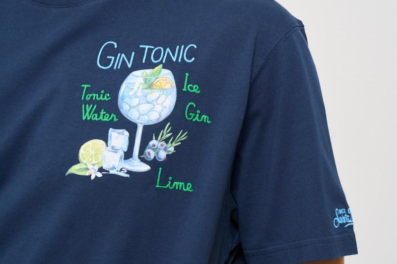 T-shirt uomo blu Gin Tonic GINGLASS 61EMB MC2 SAINT BARTH 