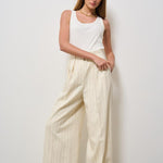 Pantalone donna Lou a palazzo gessato panna 10863 MTL66 ANINE BING 