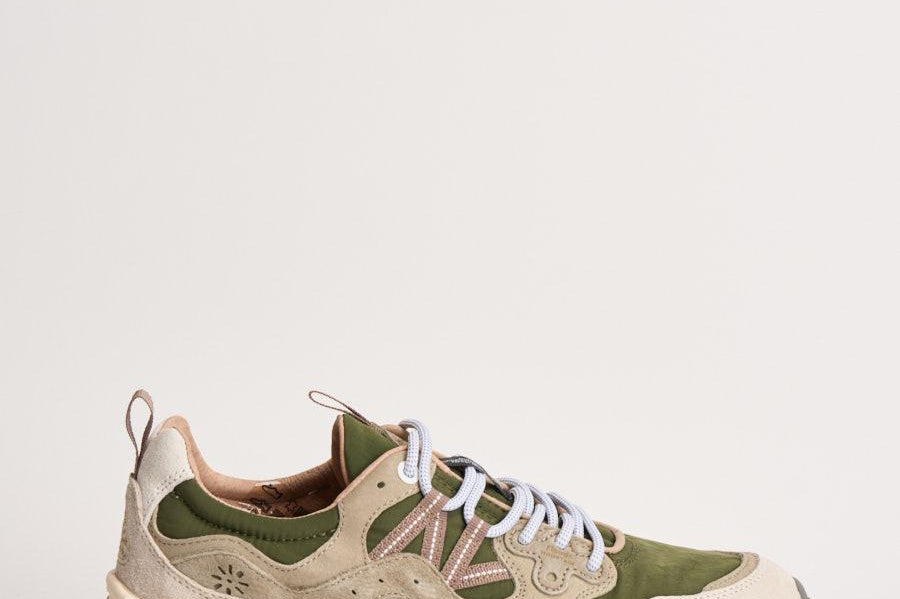 Sneakers uomo Yamano 3 Suede beige e verde YAMANO3M 1N48MILITARY GREEN FLOWER MOUNTAIN 