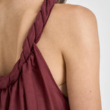 Top donna con torchon intrecciato bordeaux S6SI02 D57 SEMICOUTURE 