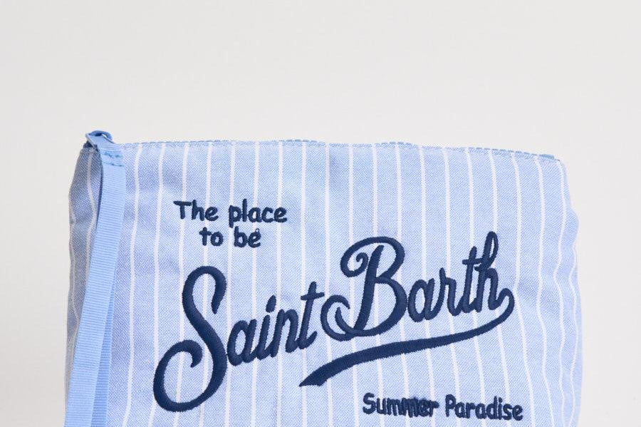Pochette donna Aline in cotone a righe celeste ALINECOTTON 00563L MC2 SAINT BARTH 
