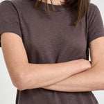 T-shirt donna in lino tortora THIRD MOCHA IRO 
