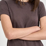 T-shirt donna in lino tortora THIRD MOCHA IRO 