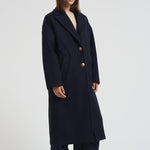 Cappotto donna Cocoon monopetto lungo nero GWP00566 P00050250486 GOLDEN GOOSE 