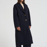 Cappotto donna Cocoon monopetto lungo nero GWP00566 P00050250486 GOLDEN GOOSE 