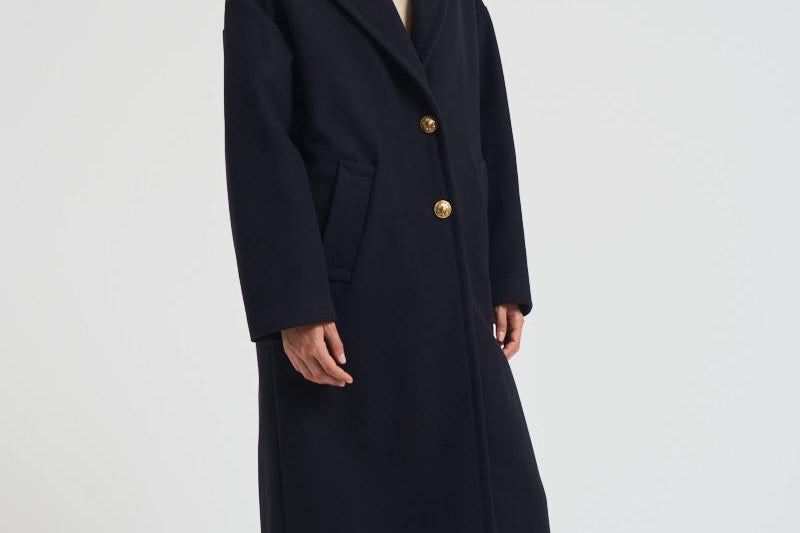 Cappotto donna Cocoon monopetto lungo nero GWP00566 P00050250486 GOLDEN GOOSE 