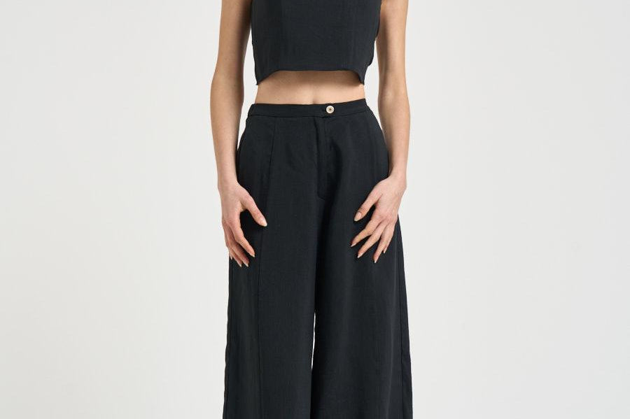 Top donna cropped blu notte 14816 8001 FORTE FORTE 