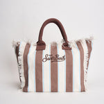 Borsa donna Vanity a righe bianca  marrone VANITY 02597L MC2 SAINT BARTH 