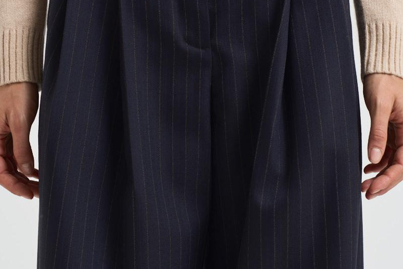Pantalone donna Jounery gessato blu navy GWP01203 P00209850629 GOLDEN GOOSE 