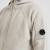 Felpa uomo con cappuccio in lana grigio chiaro MKN057A 110149AM13 CP COMPANY 