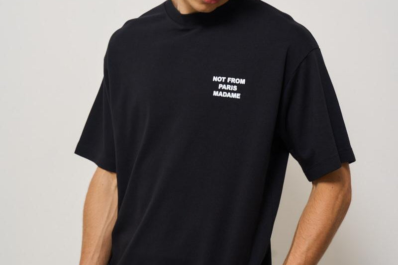 T-shirt uomo girocollo nera TS203 CO0002BL DROLE DE MONSIEUR 