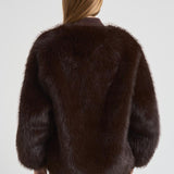 Eco Pelliccia donna over marrone scuro 9029 DARKCOFFEE SWORD 6.6.44 