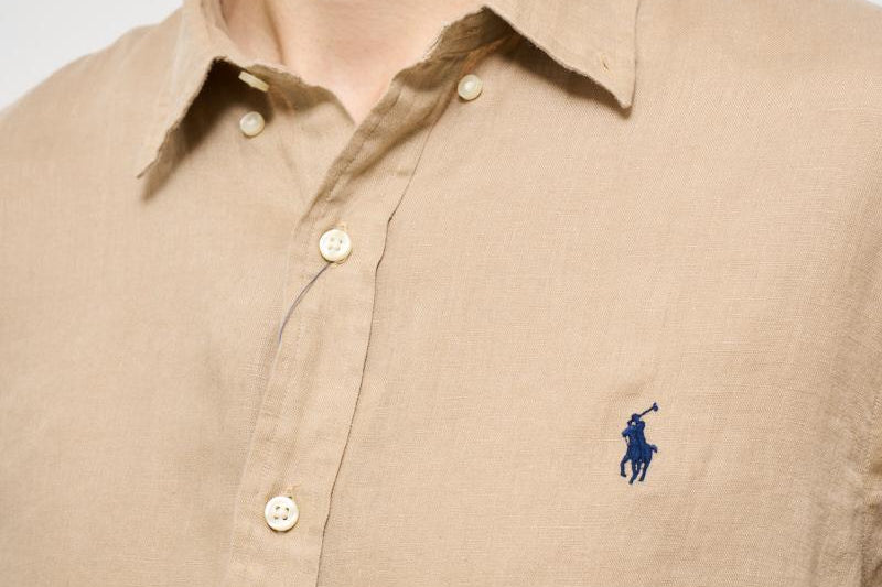 Camicia uomo in lino khaki 710968915 003 RALPH LAUREN 