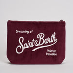Pochette donna Aline Corduroy in velluto bordeaux ALINE COURD45 MC2 SAINT BARTH 