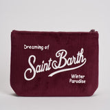 Pochette donna Aline Corduroy in velluto bordeaux ALINE COURD45 MC2 SAINT BARTH 
