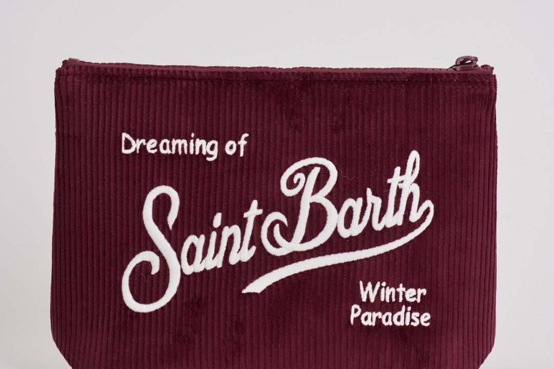 Pochette donna Aline Corduroy in velluto bordeaux ALINE COURD45 MC2 SAINT BARTH 