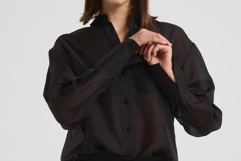 Camicia donna trasparente nera. 14096 8003NERO FORTE FORTE 