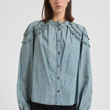 Blusa donna Milya in denim chiaro HT0677FA C3G05E30BU MARANT ETOILE 