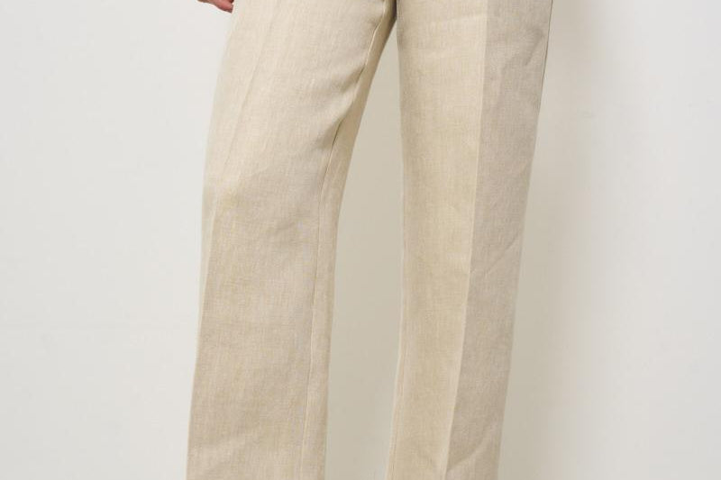 Pantalone donna in lino beige D232290 BETULLA004 P.a.r.o.s.h. 
