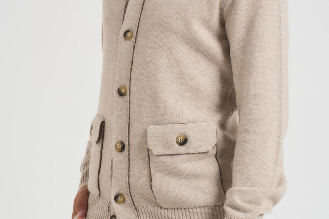 Cardigan uomo sabbia 2100 5602937 KANGRA 