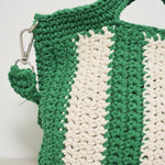 Borsa donna crochet a righe verde CROCHETBAGMINI 00193H MC2 SAINT BARTH 