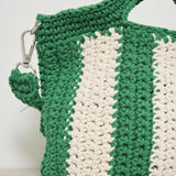 Borsa donna crochet a righe verde CROCHETBAGMINI 00193H MC2 SAINT BARTH 