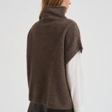 Maglia donna gilet tortora D540924 LACOON024CASTAGNA P.a.r.o.s.h. 