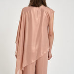 Camicia donna monospalla fluida rosa E06410 157 PESERICO 