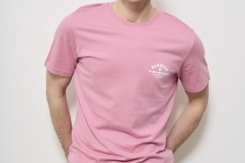 T-shirt uomo girocollo rosa MTS1441 PI76 BARBOUR 