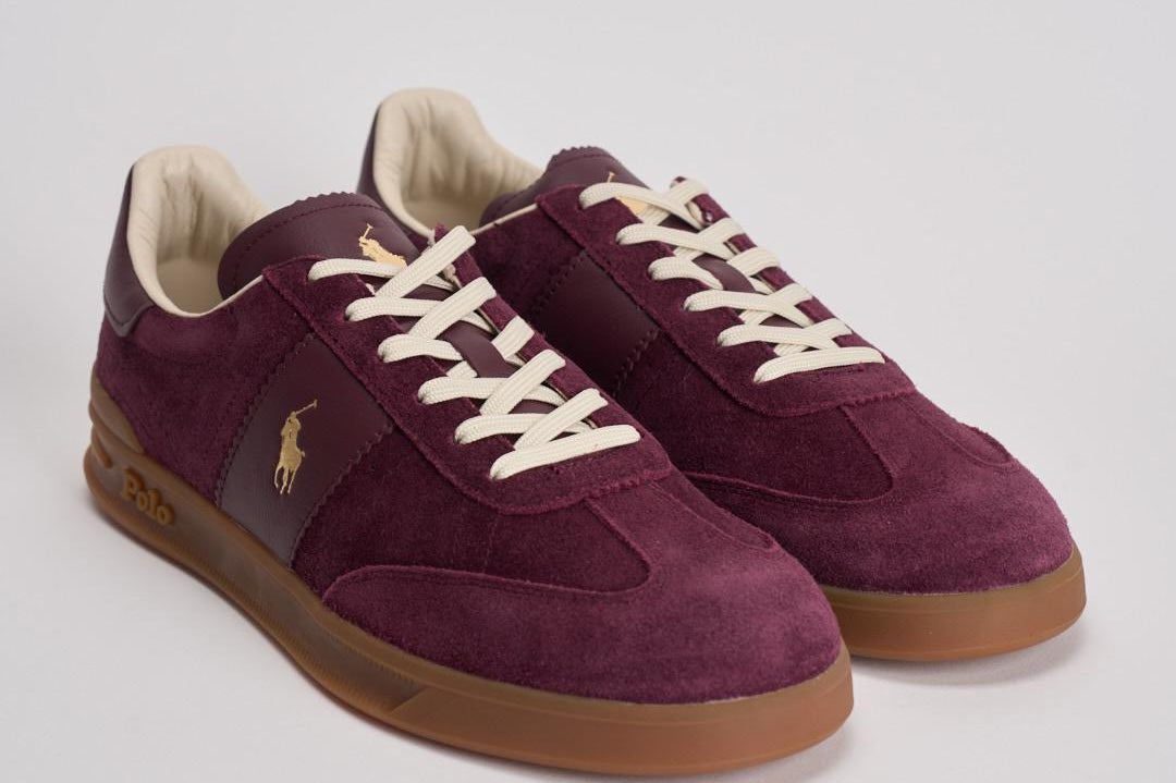 Sneakers uomo in suede e pelle bordeaux 809973707 003 RALPH LAUREN 