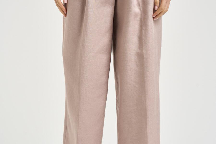Pantalone donna Rubino con pinces rosa antico RU35 ANTICO NINE IN THE MORNING 