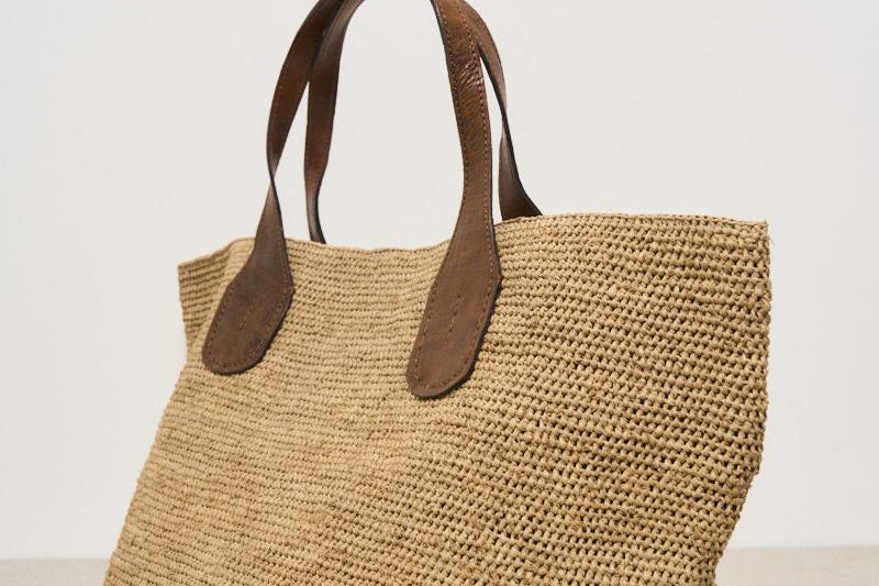 Borsa donna Tokyo in rafia beige TOKYOII TEA IBELIV 