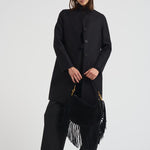 Cappotto donna monopetto nero AE1215 MLK199 HARRIS WHARF LONDON 