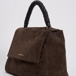Borsa donna Sveva Peach Media a spalla in suede con tracolla moro BT2006PEO TMORO ORCIANI 